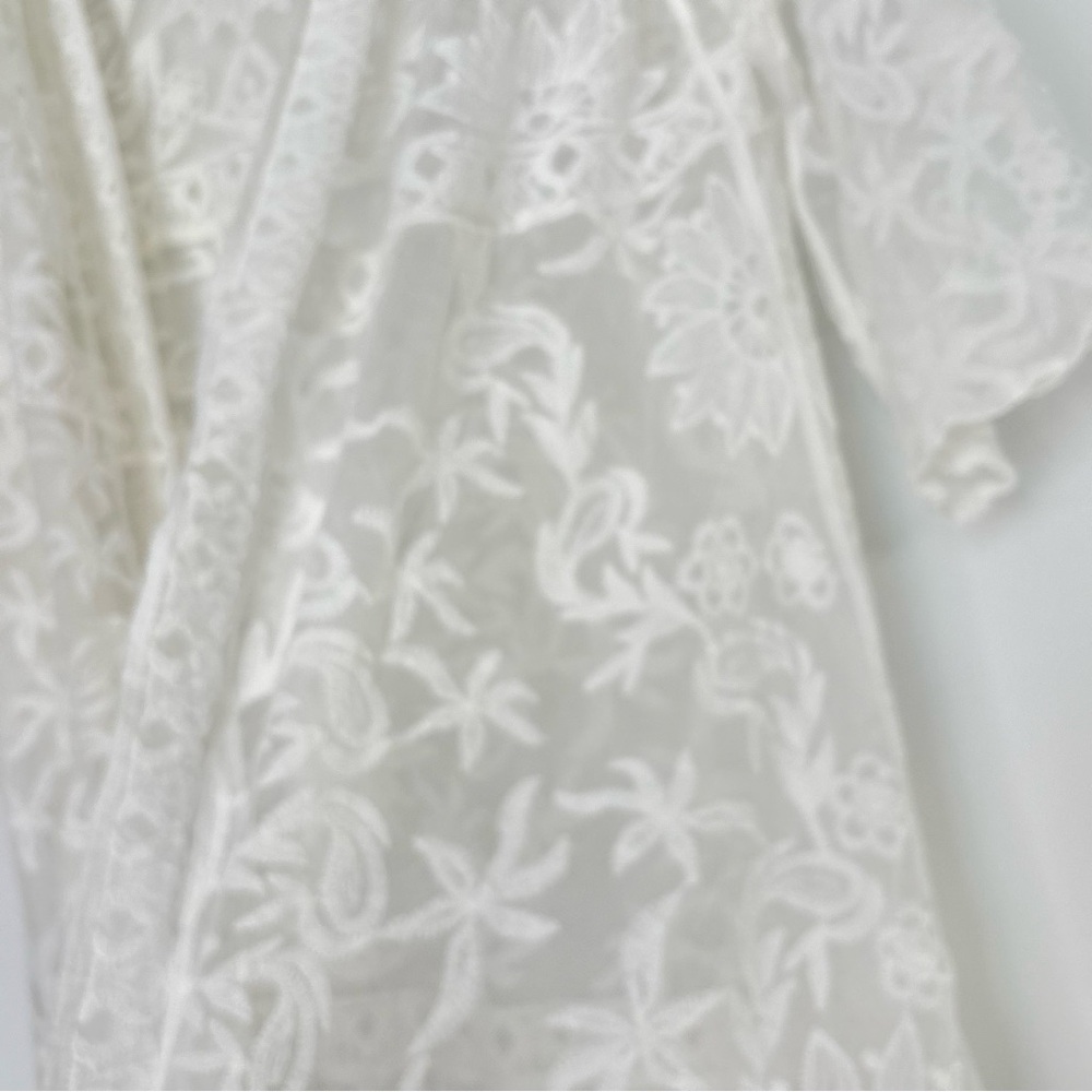 Sundance White Lace Duster Kimono Cardigan Size 2XL -Beach Boho Wedding - Picture 9 of 16